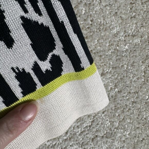 Ming Wang Jacket Black White Zebra Stripe Womens‎ Small Acrylic Knit Cardigan - Picture 5 of 11